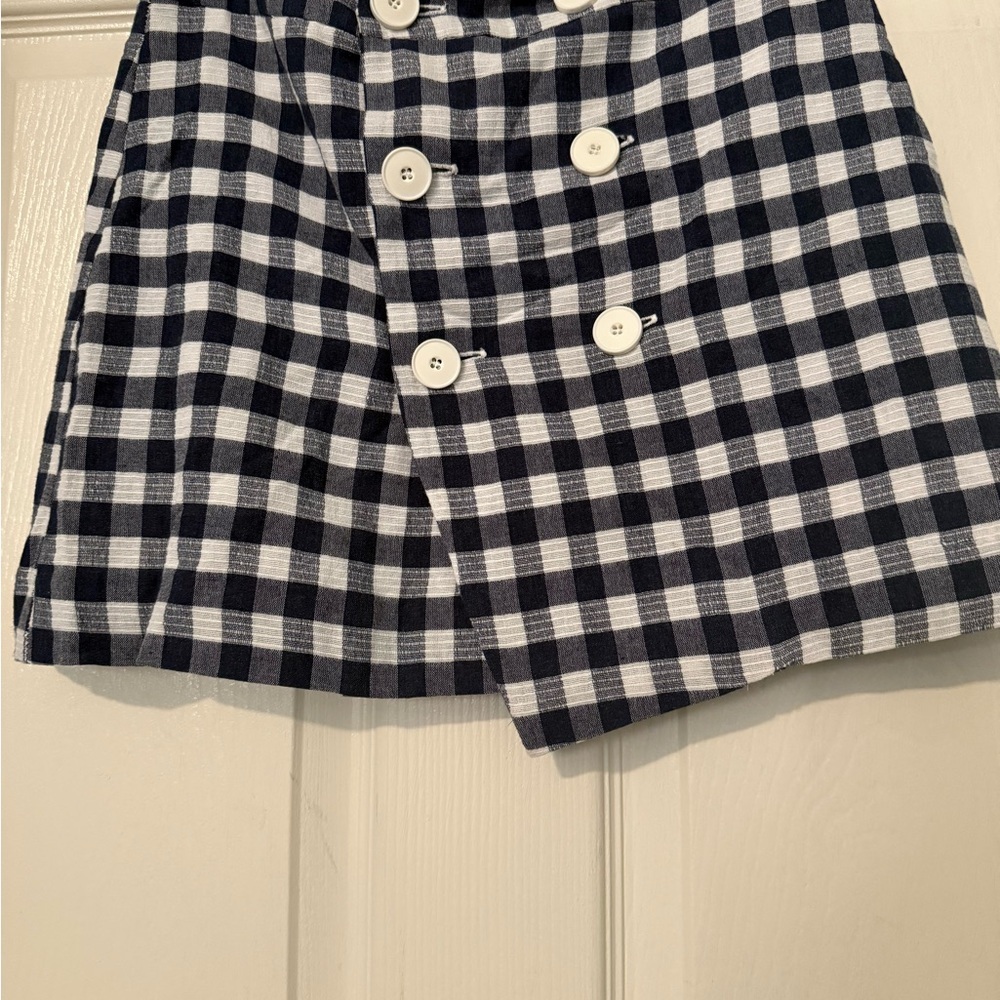Mango Checkered Mini Skirt with Button Accents